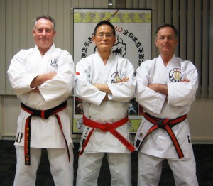 Steve Casserly (Instructor), Yamamoto Shihan (Head of IKO Japan) and Alan Burdett, Chief Instructor